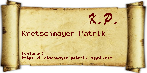 Kretschmayer Patrik névjegykártya